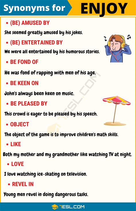 ENJOY Synonyms: 83 Similar and Opposite Words .